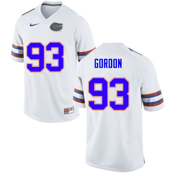 NCAA Florida Gators Moses Gordon Men's #93 Nike White Stitched Authentic College Football Jersey DMS7864PA
